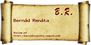 Bernád Renáta névjegykártya